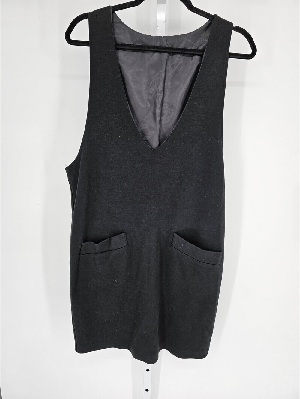 Easy Pieces New York Black Acrylic Blend Deep V-Neck Sweater Jumper Size 12
